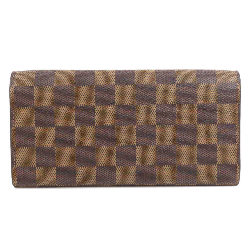 Louis Vuitton Portefeuille Emilie Wallet Coin Purse Monogram Canvas Red Brown